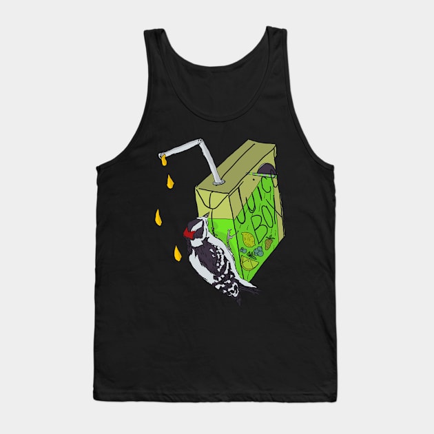 Juice Boxes and Downy Woodpeckers Tank Top by Animal Surrealism